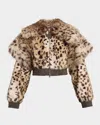 Aknvas Valde Faux Fur Bomber Jacket In Multi