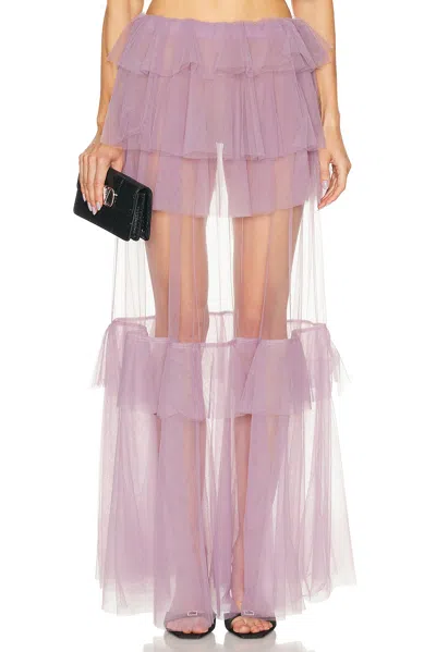 Aknvas Vilhelmine Tiered Tulle Skirt In Lavender