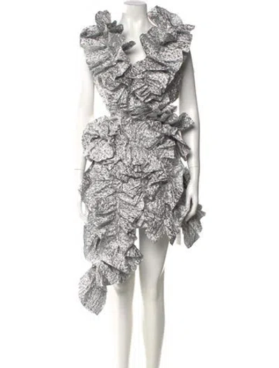 Pre-owned Aknvas V-neck Knee-length Dress W/ Tags In Multi