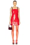 Aknvas Shelby Sequin Mini Dress In Poppy