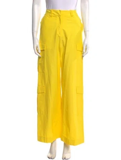 Pre-owned Aknvas Wide Leg Pants In Yellow