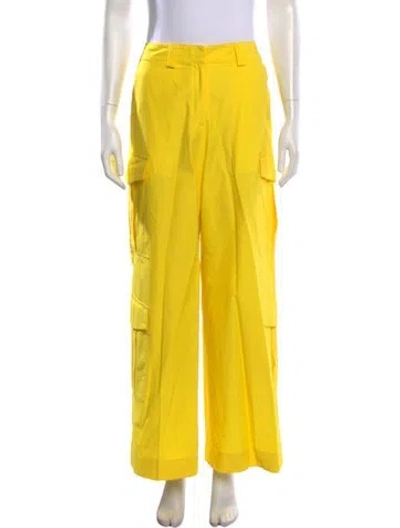 Pre-owned Aknvas Wide Leg Pants In Yellow
