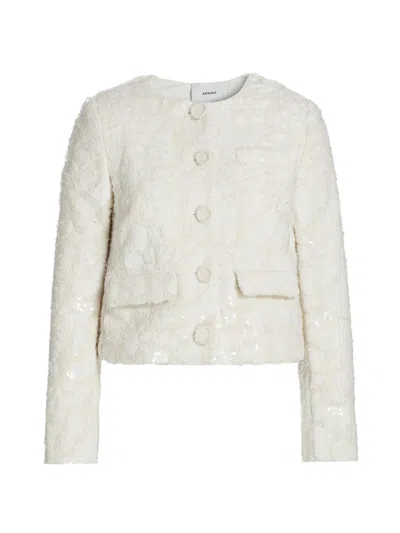 Aknvas Women's Barnett Sequin Blazer In White