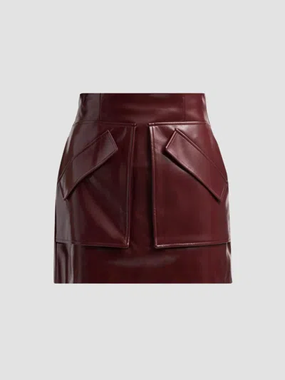 Aknvas Women's Cherry Faux Leather Mini Skirt In Burgundy