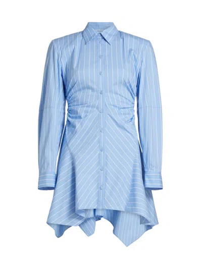 Aknvas Women's Deena Pinstriped Mini Shirtdress In Blue
