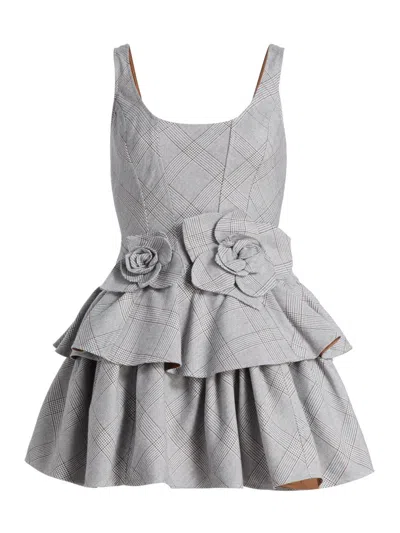 Aknvas Women's Devyn Plaid Fit & Flare Minidress In Gray