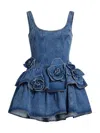 Aknvas Devyn Saxe Blue Denim Ruffle Dress In Blue