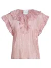 Aknvas Este Ruffle Top In Pink