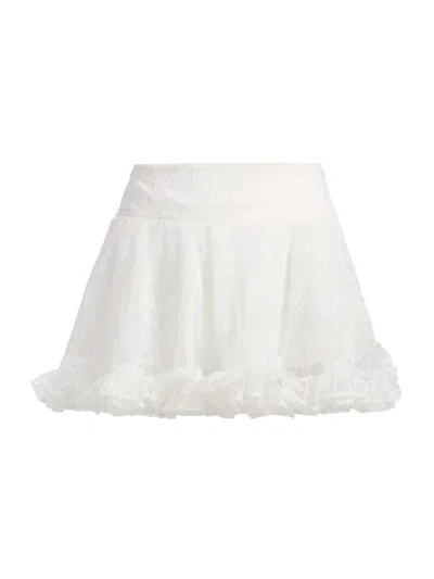 Aknvas Women's Kirsten Floral Lace Skort In White