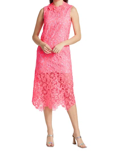 Aknvas Mallie Lace Midi-dress In Pink