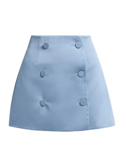Aknvas Women's Mary Satin Miniskirt In Blue