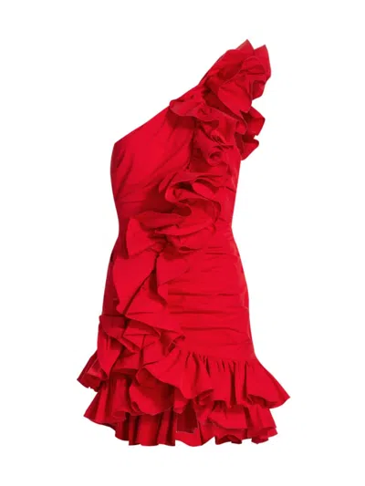 Aknvas Women's Sonia Asymmetric Minidress In Rouge