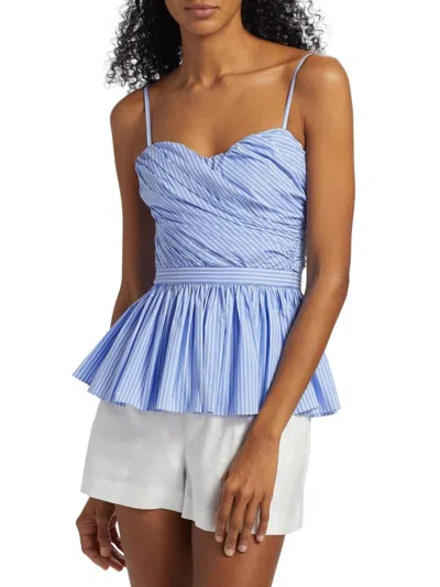 Aknvas Women's Val Cerulean Stripe Corset Top In Blue