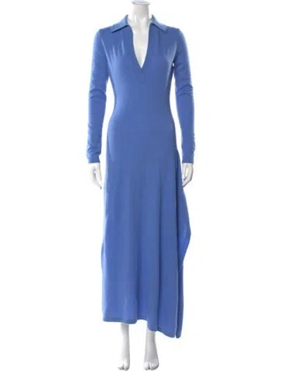 Pre-owned Aknvas Wool Long Dress In Blue