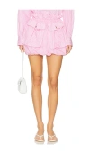 Aknvas X Revolve Logan Striped Bubble Skirt In Pink Spinal Stripe