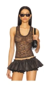 Aknvas X Revolve Luna Brown Lace Tank Top In 核桃色