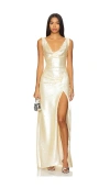 Aknvas X Revolve Proserpina Gown In Ecru Sequin