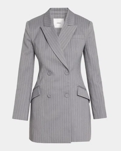 Aknvas Zoe Blazer Mini Dress In Grey/white