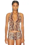 Akoia Swim Batik Open Top In Brown