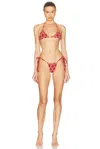 Akoia Swim Batik Smock Crochet Bikini Set In Merah Putih