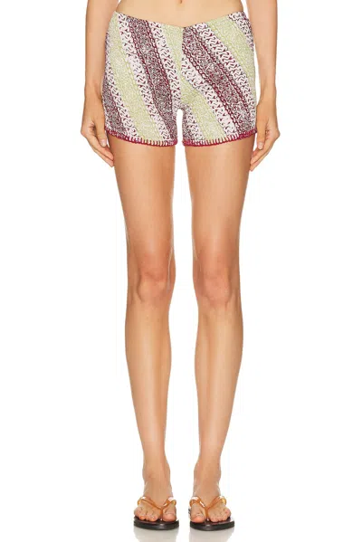 Akoia Swim Batik Smock Crochet Short In Multi