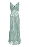 Akoia Swim Chesa Knit Cotton Maxi Dress In Blue
