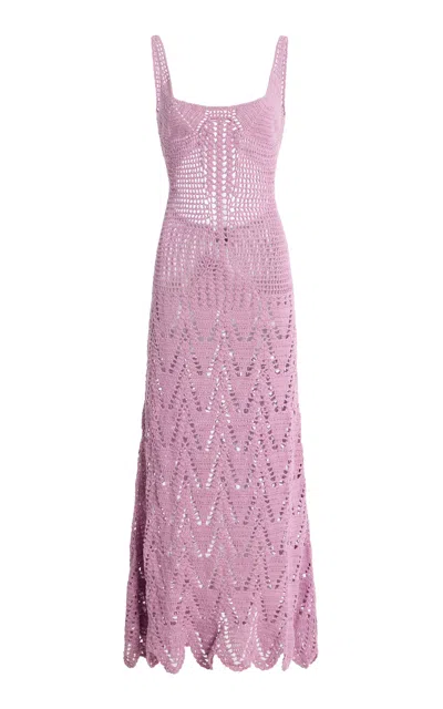 Akoia Swim Exclusive Crochet Cotton Maxi Dress In Purple