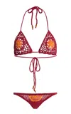 Akoia Swim Exclusive Crocheted Cotton Bikini In Red