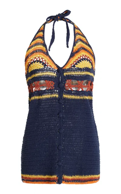 Akoia Swim Exclusive Crocheted Cotton Mini Dress In Multi