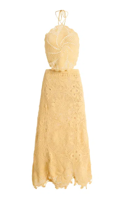 Akoia Swim Exclusive Libre Crochet Cotton Set In Yellow