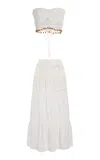 Akoia Swim Exclusive Riviera Embellished Cotton-blend Skirt Set In White