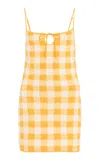 Akoia Swim Exclusive Riviera Gingham Knit Mini Dress In Yellow