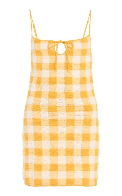 Akoia Swim Exclusive Riviera Gingham Knit Mini Dress In Yellow