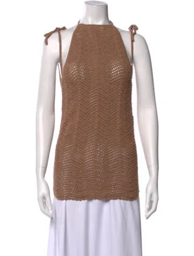 Pre-owned Akoia Swim Halterneck Sweater In Brown
