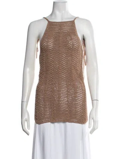 Pre-owned Akoia Swim Halterneck Sweater In Brown/neutrals