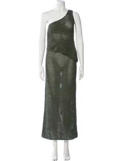 Pre-owned Akoia Swim Lace Pattern Skirt Set In Green