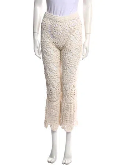 Pre-owned Akoia Swim Lace Pattern Wide Leg Pants In Neutral