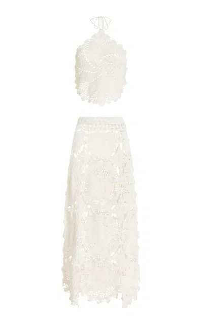 Akoia Swim Libre Cotton Skirt Set In White