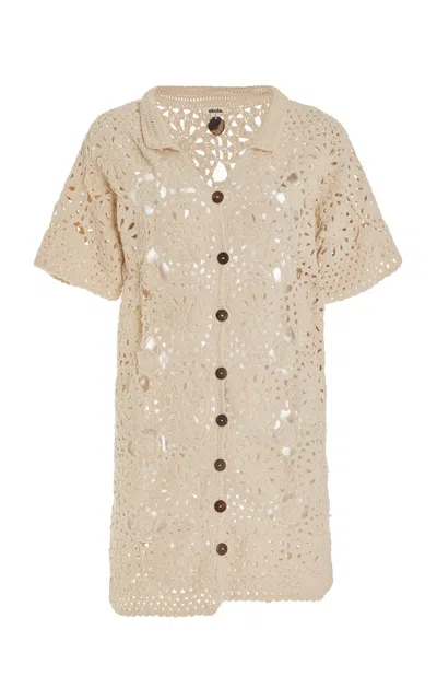 Akoia Swim Mitir Cotton Mini Dress In Ivory