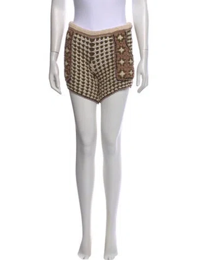 Pre-owned Akoia Swim Patterned Mini Shorts In Neutrals