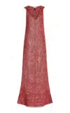 Akoia Swim Plata Metallic Cotton Dress In Red