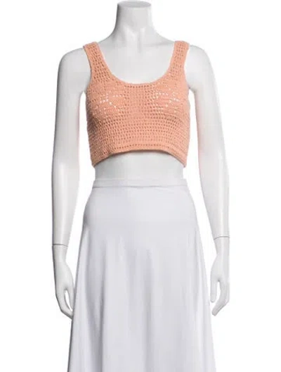 Pre-owned Akoia Swim Scoop Neck Sleeveless Crop Top In Neutrals