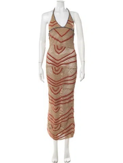 Pre-owned Akoia Swim Striped Long Dress W/ Tags In Multi