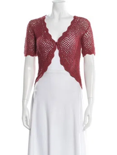 Pre-owned Akoia Swim V-neck Sweater In Red