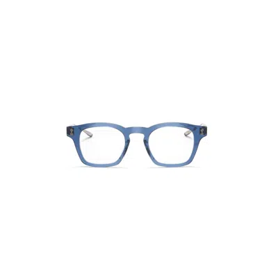 Akoni Akx-418 Translucent Blue Square Frame Eyeglasses With Metal Temples In Orange