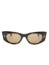 Akoni Aquila Oval-frame Sunglasses In Brown