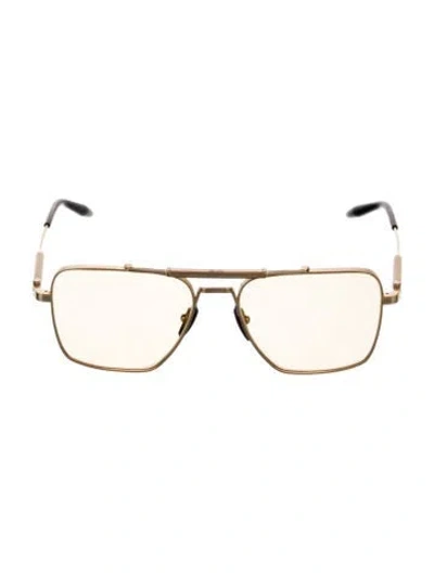 Pre-owned Akoni Aviator Clear Sunglasses In Black/gold