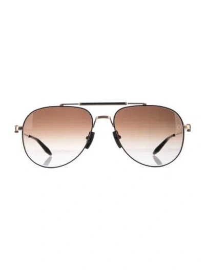 Pre-owned Akoni Aviator Gradient Sunglasses In Gold
