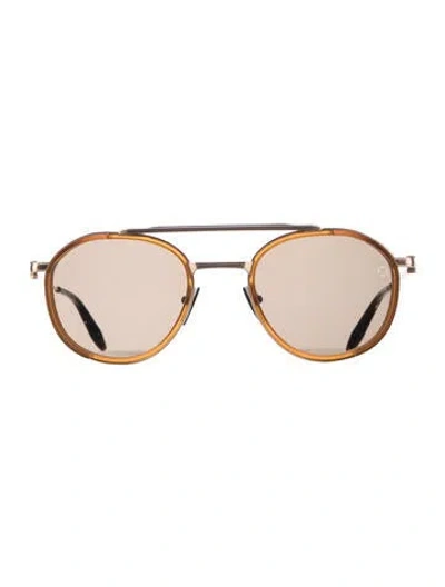 Pre-owned Akoni Aviator Tinted Sunglasses In Gold