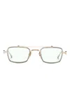 Akoni Cassino Rectangular-frame Sunglasses In Gold